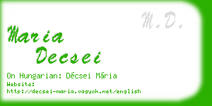 maria decsei business card