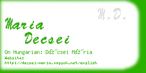 maria decsei business card